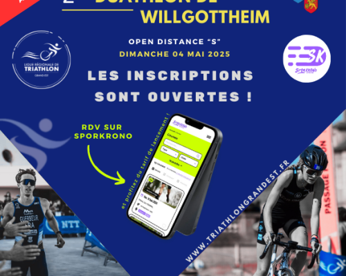 Ouverture des inscriptions : 2è Duathlon de Willgottheim – OPEN « S »